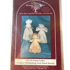 Vtg Hickory Stick and Co H119 Pattern Linen Ladies Uncut Dollmaking Towel
